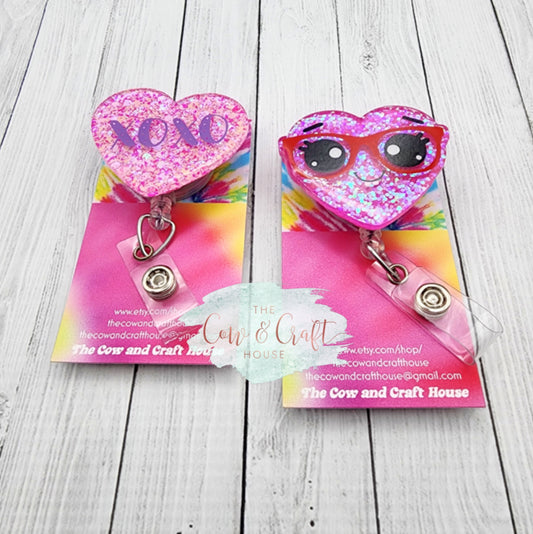 Heart Badge Reel: Acrylic Conversation Hearts, Nurse ID Holder
