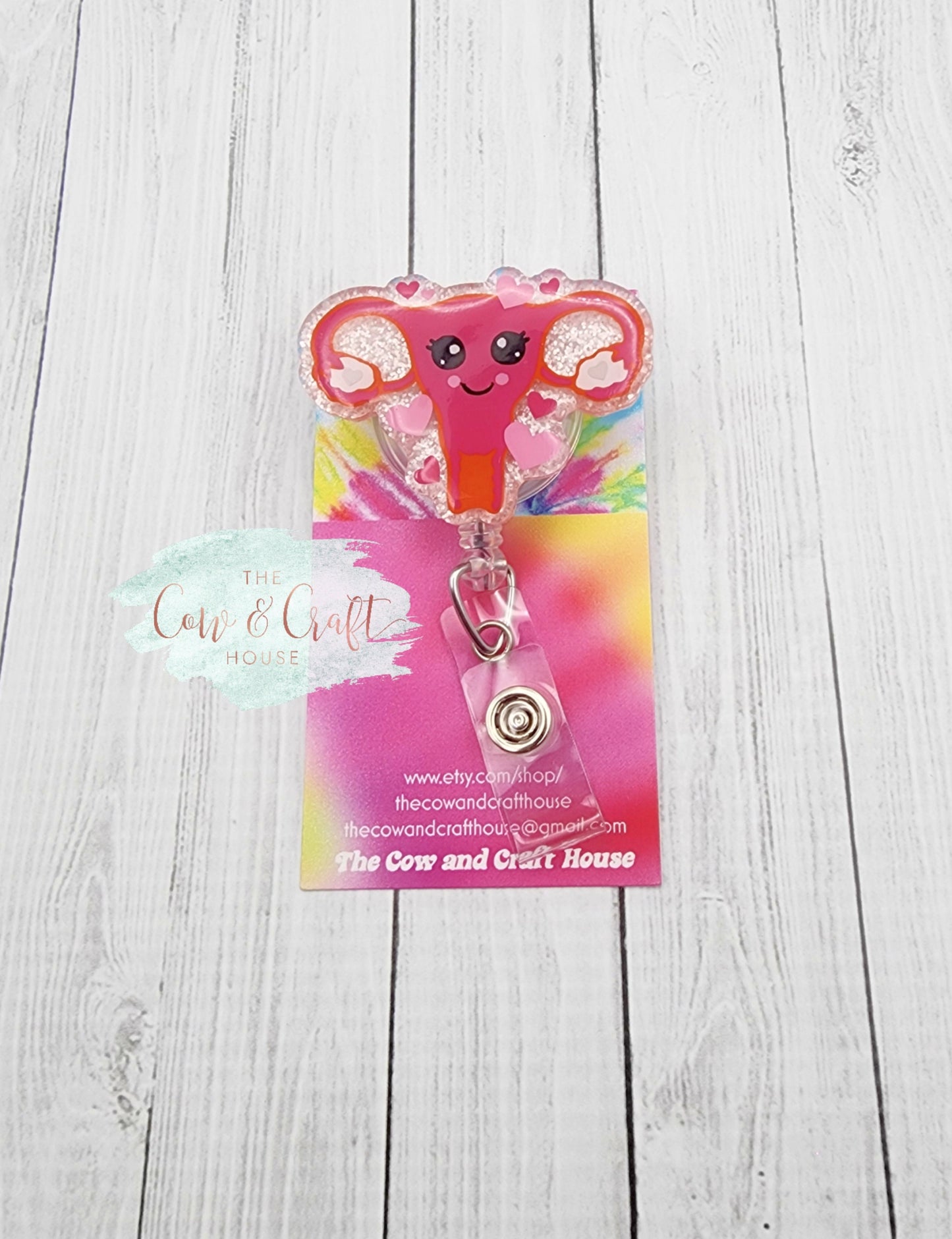 Uterus Badge Reel, Valentine's Day Uterus, Gynecology Badge Reel, Nurse Badge Reel, Nurse Badge Holder, Nurse Badge Clip, Gynecologist Badge