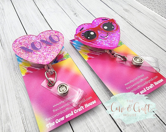 Heart Badge Reel: Acrylic Conversation Hearts, Nurse ID Holder
