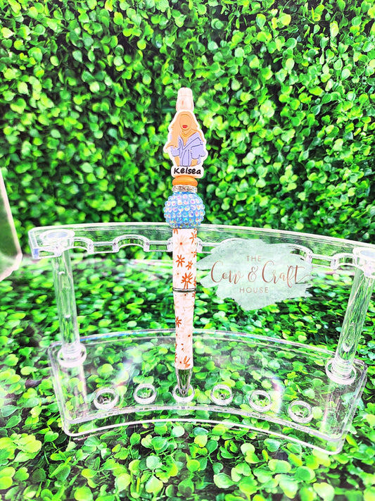 Girly Pop Twist Pen | Black Ink Pen | Pink Sparkle Aesthetic | Cute Pop Star Inspired Writing Pen
