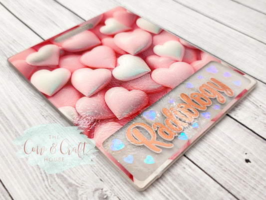 Radiology Glitter Badge, Medical X-Ray Tech Heart Reel