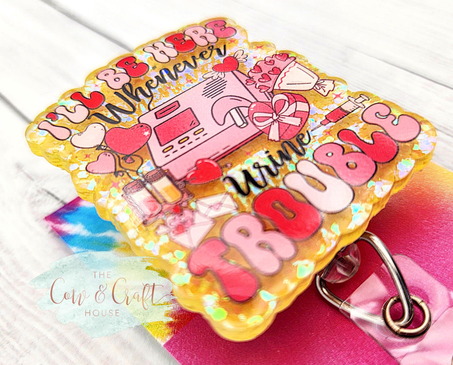 Funny Valentine's Day Badge Reel, Nurse Radiology Swivel Clip