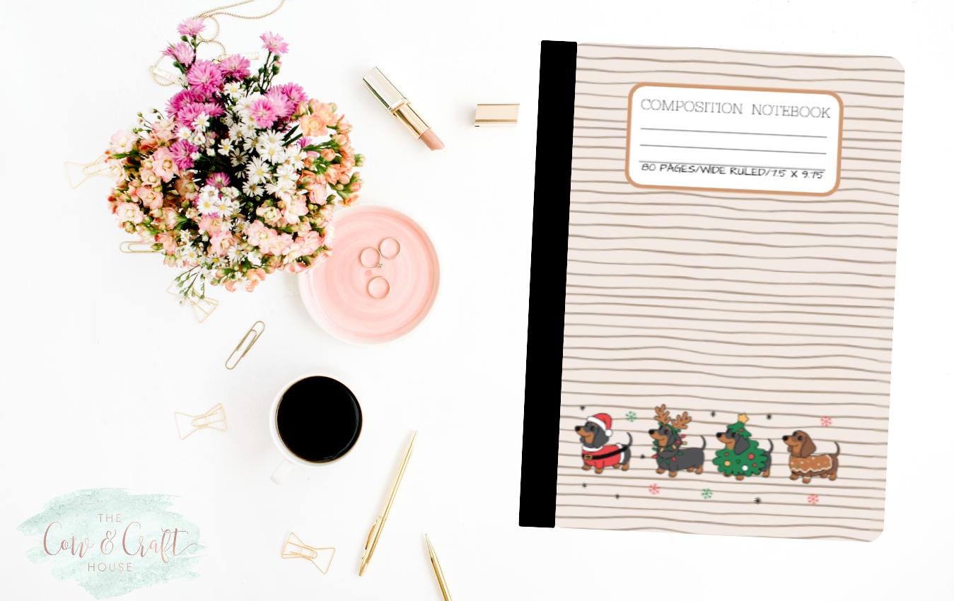 Dachshund Christmas Notebook | Weiner Dog Holiday Journal