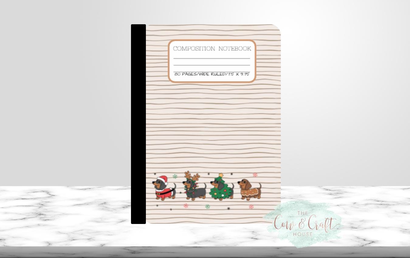 Dachshund Christmas Notebook | Weiner Dog Holiday Journal