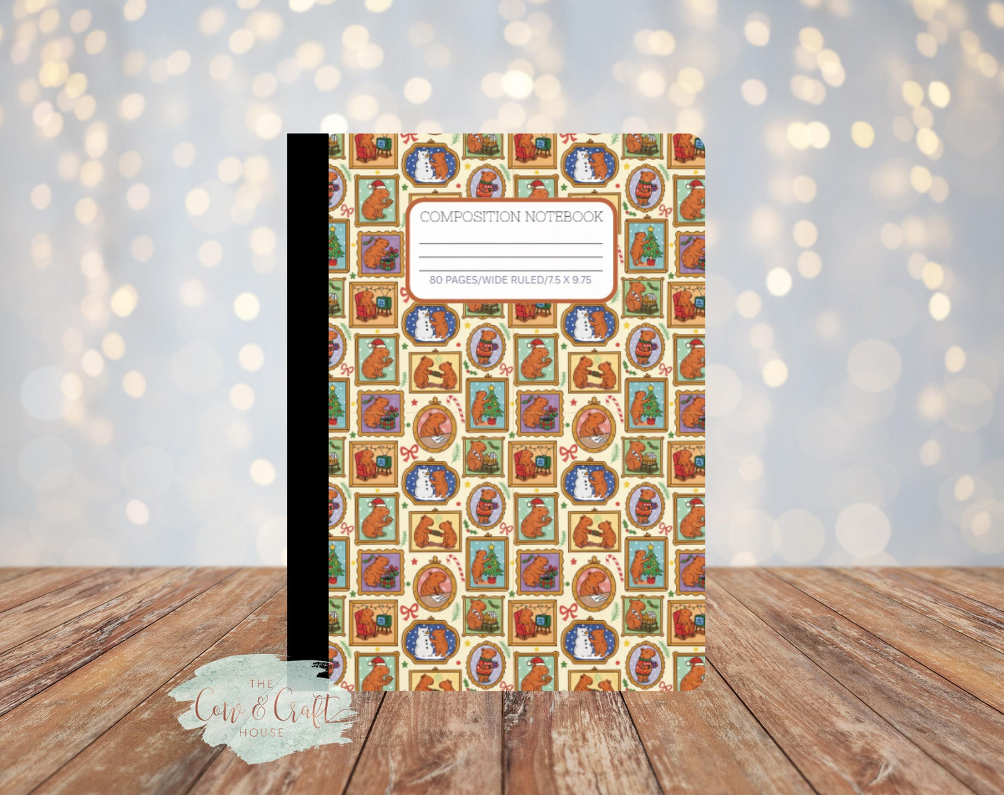 Cute Christmas Capybara Composition Notebook | Holiday Journal