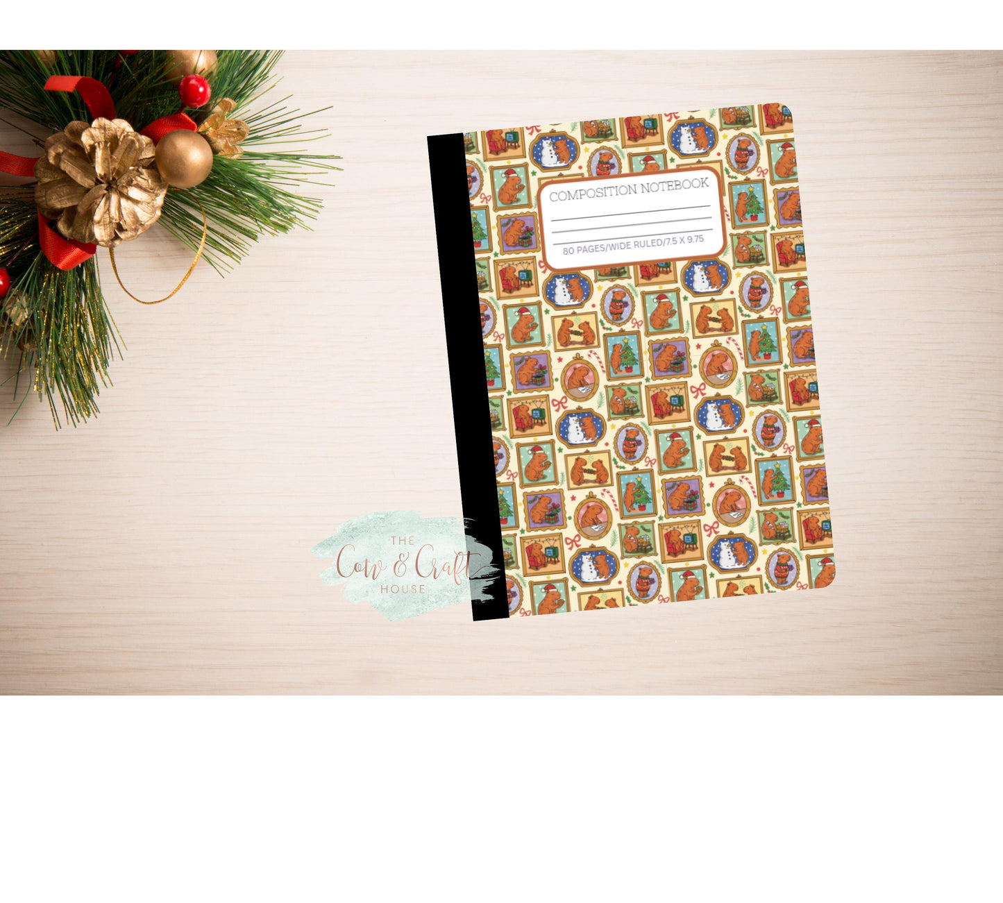 Cute Christmas Capybara Composition Notebook | Holiday Journal