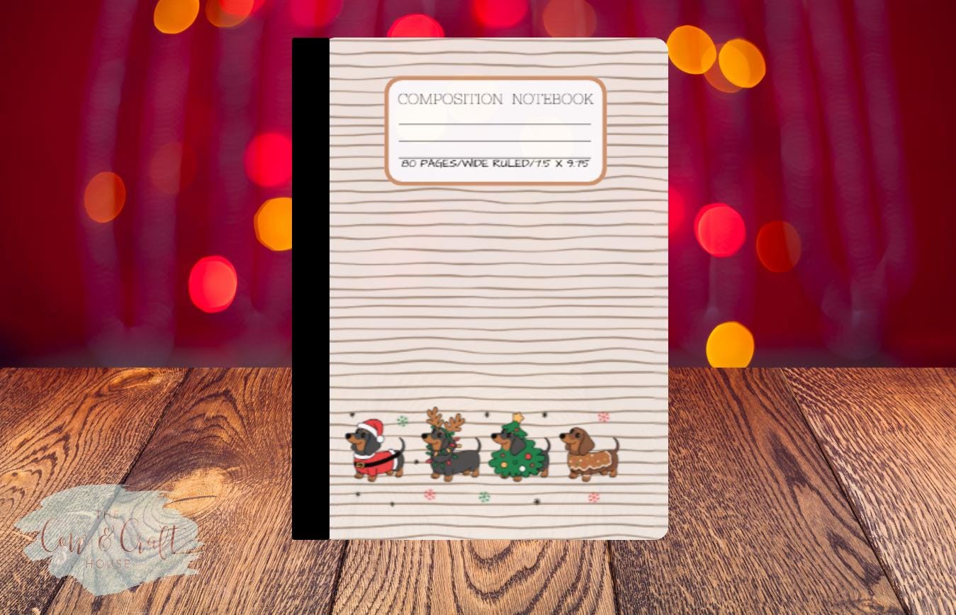 Dachshund Christmas Notebook | Weiner Dog Holiday Journal