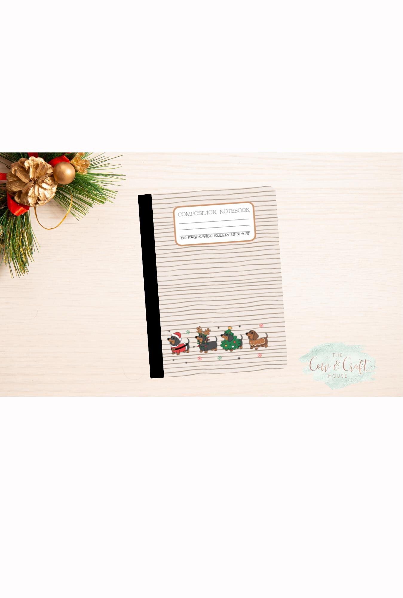 Dachshund Christmas Notebook | Weiner Dog Holiday Journal