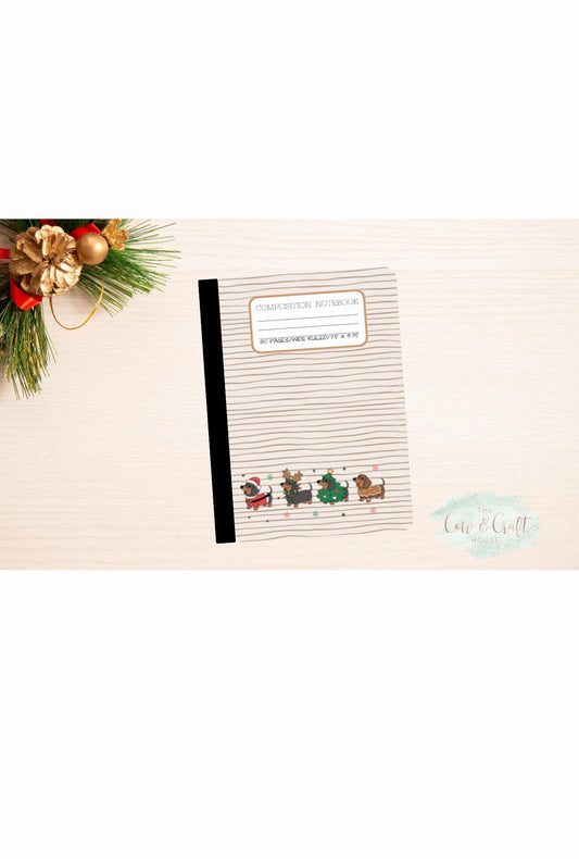 Dachshund Christmas Notebook | Weiner Dog Holiday Journal