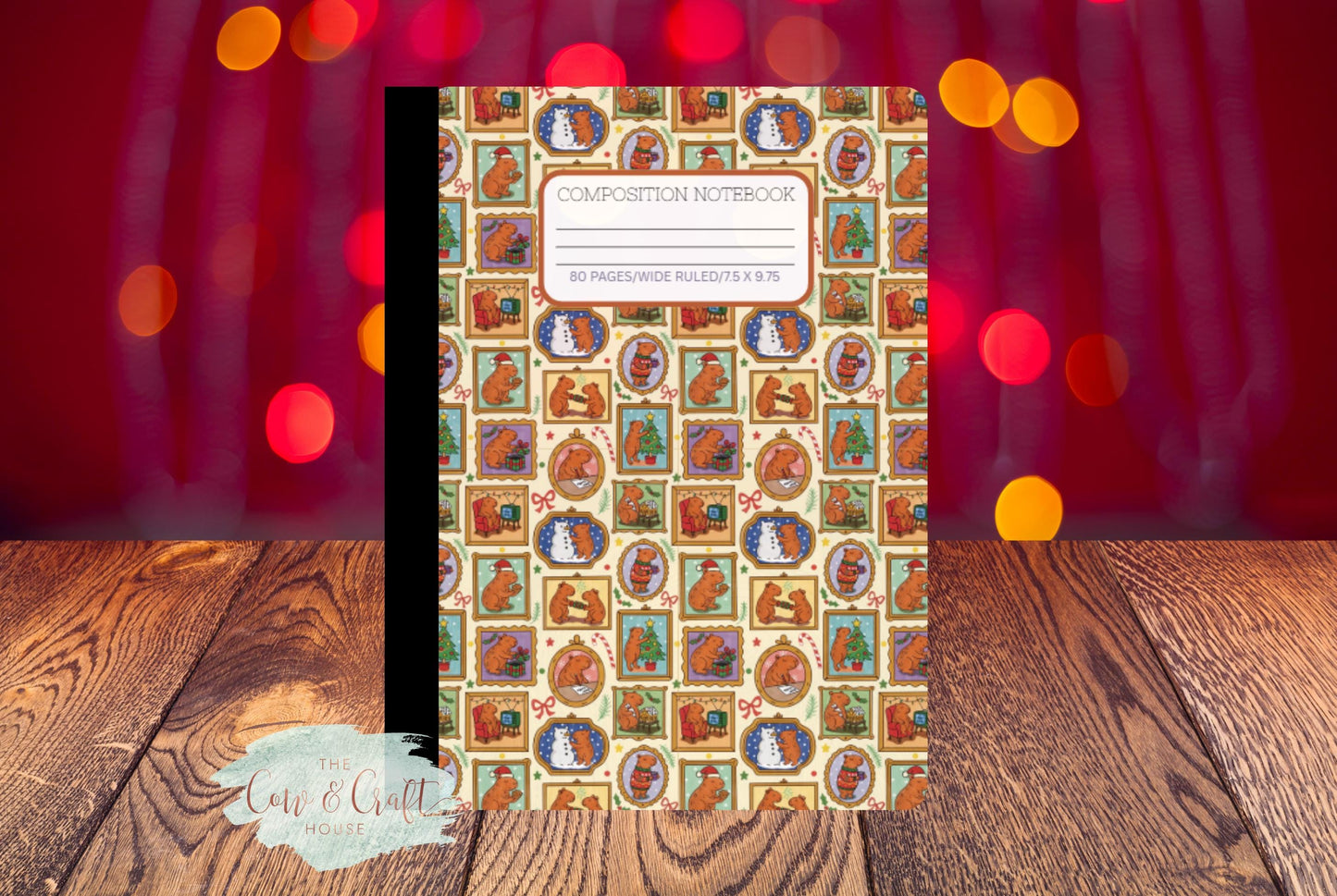 Cute Christmas Capybara Composition Notebook | Holiday Journal