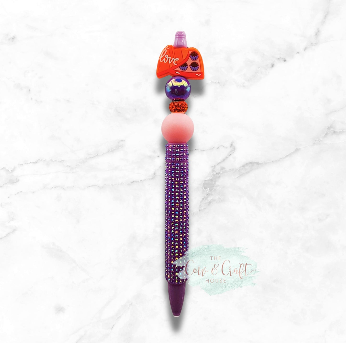 Valentine Beaded Pen | Chocolate Box, Refillable Black Ink