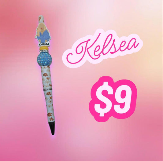 Girly Pop Twist Pen | Black Ink Pen | Pink Sparkle Aesthetic | Cute Pop Star Inspired Writing Pen