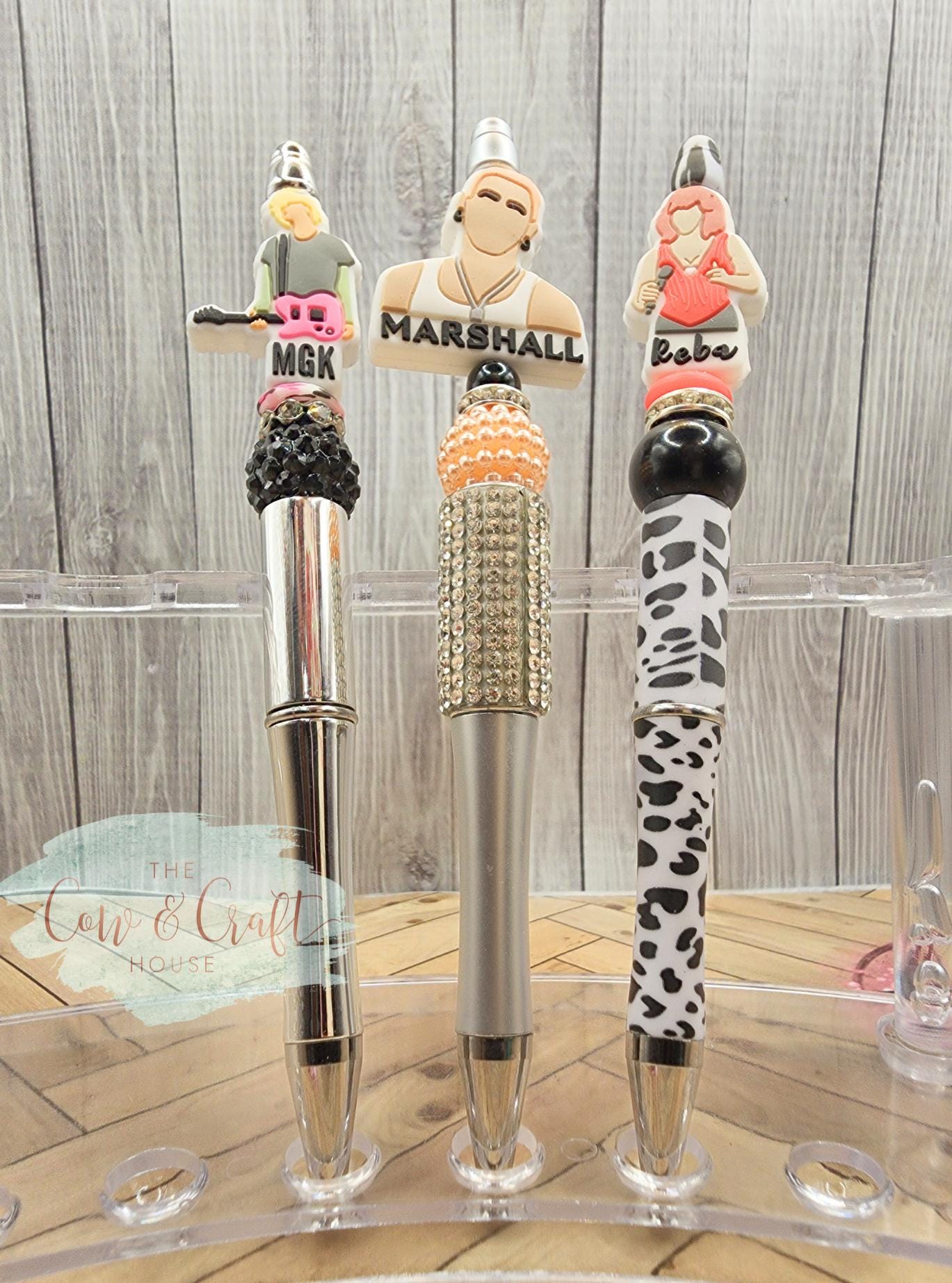 Silicone Bead Pen: MGK, Eminem, Reba - Fun Gift