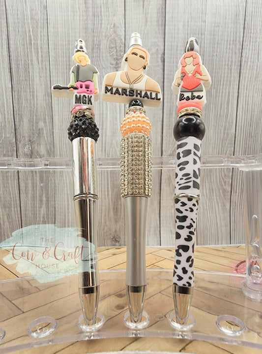 Silicone Bead Pen: MGK, Eminem, Reba - Fun Gift