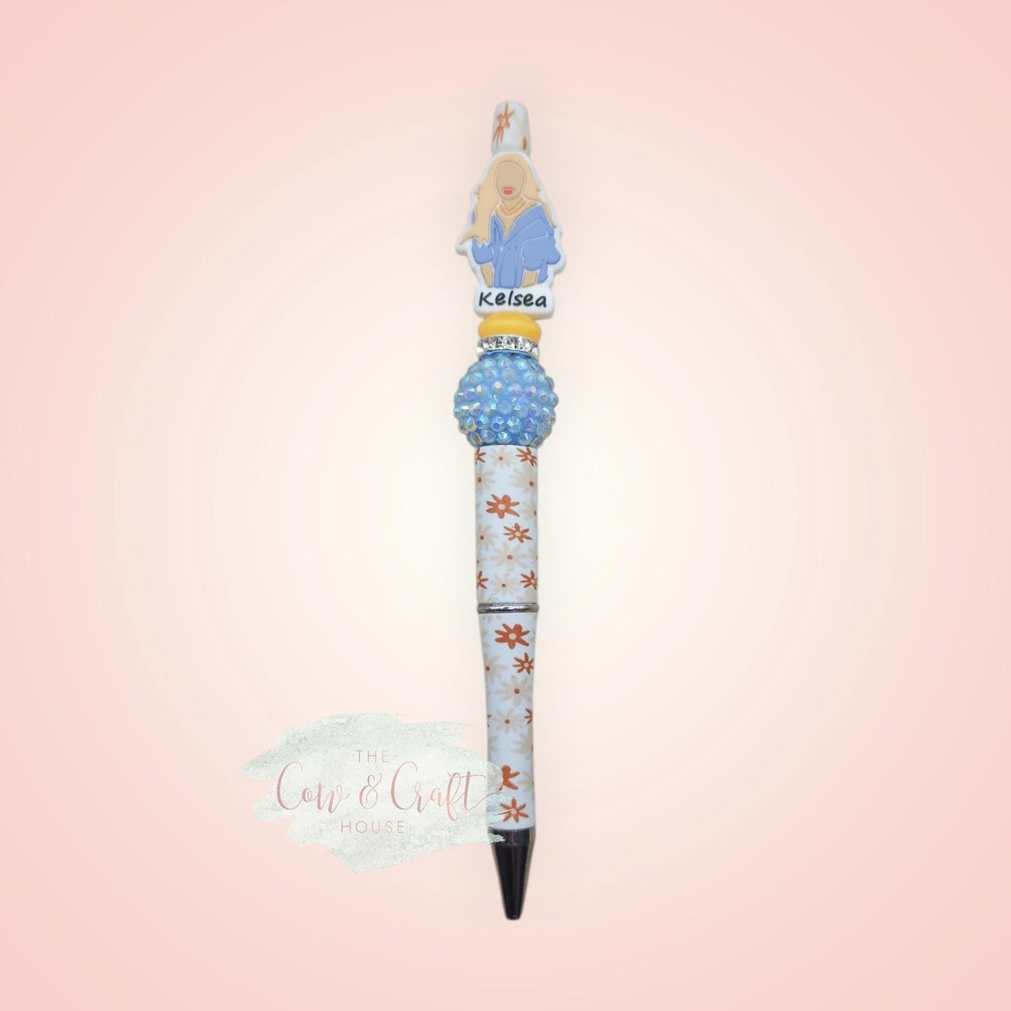 Girly Pop Twist Pen | Black Ink Pen | Pink Sparkle Aesthetic | Cute Pop Star Inspired Writing Pen