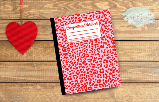 Holographic Leopard Print Notebook | Red & Pink, 80 Page