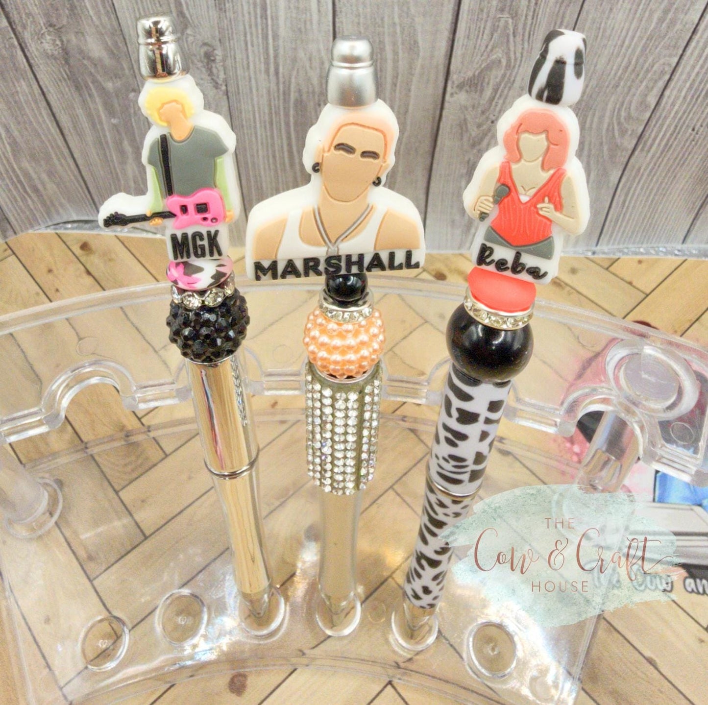 Silicone Bead Pen: MGK, Eminem, Reba - Fun Gift