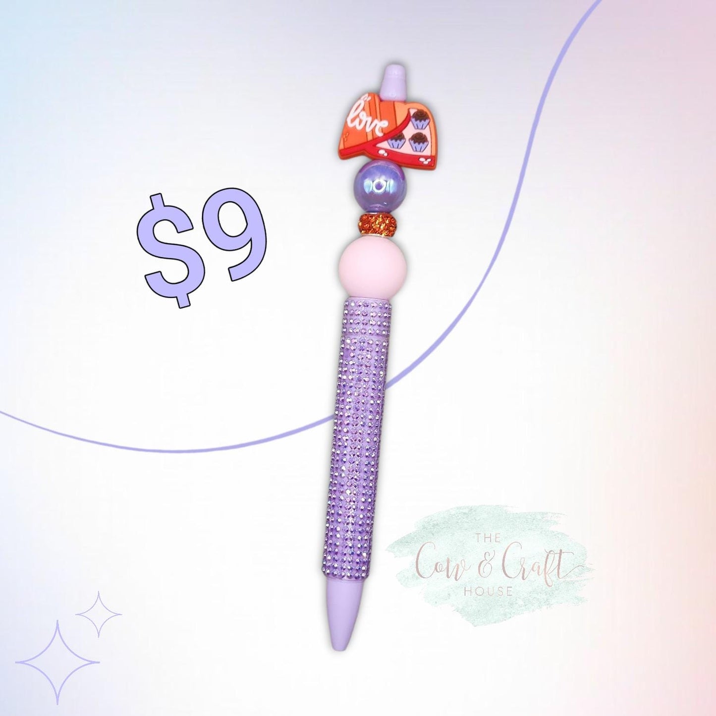 Valentine Beaded Pen | Chocolate Box, Refillable Black Ink