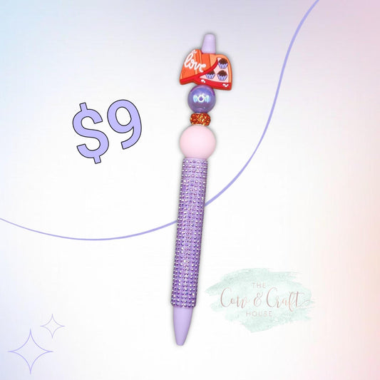Valentine Beaded Pen | Chocolate Box, Refillable Black Ink