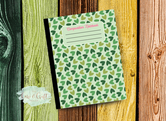 Green Heart Composition Notebook | Holographic Sparkle Cover