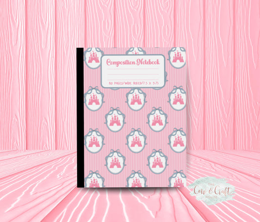 Pink Castle Composition Notebook – Girly Coquette, 80 Pages