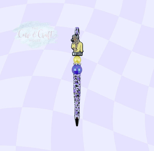 Floral Beaded Pen | Koe Wetzel Inspired Pen | Twist Black Ink Pen | Purple Flower Pen | Cute Gift Idea