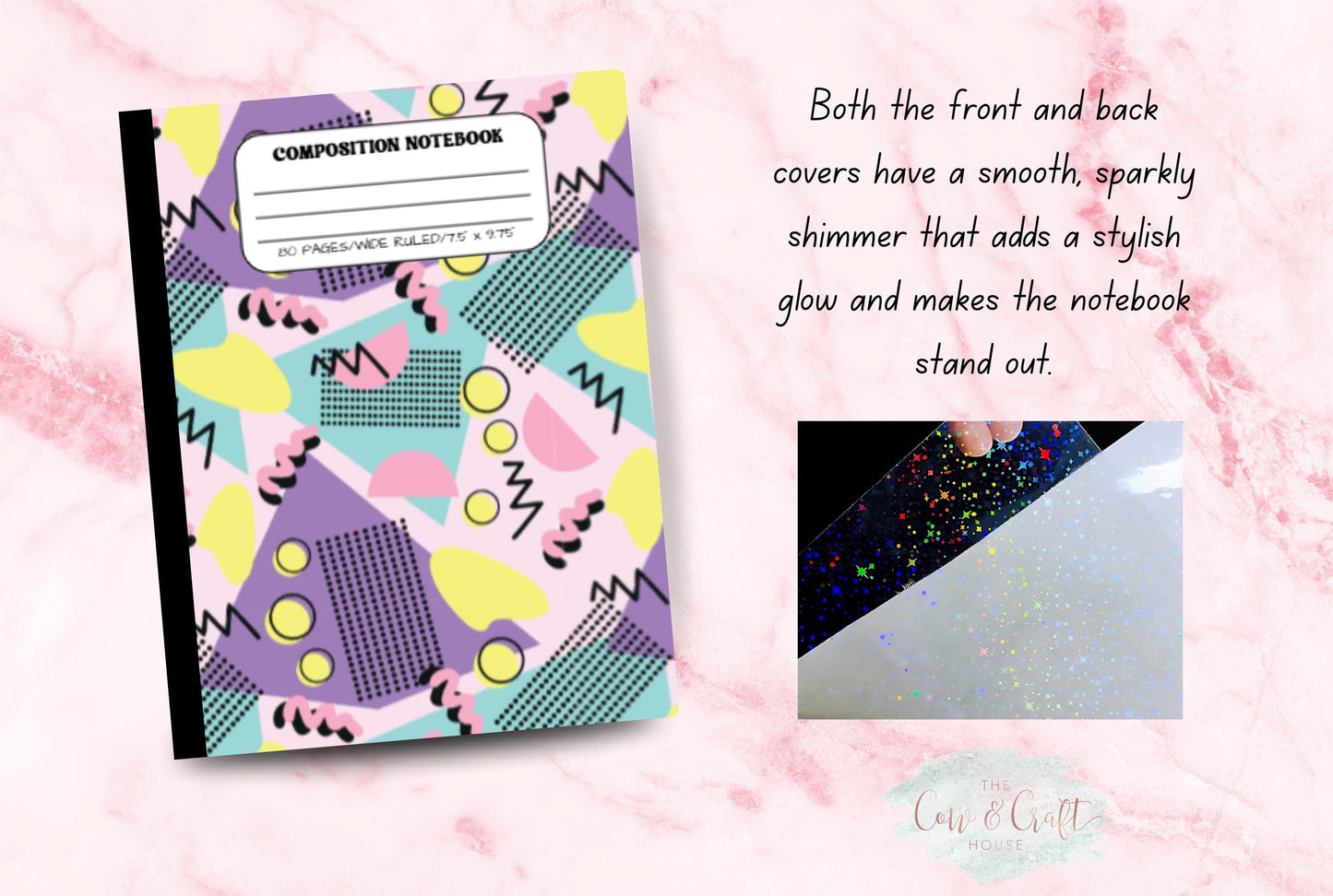 Retro 80s Notebook | Composition Notebook | College or Wide Ruled | Colorful 1980s Aesthetic School Supplies